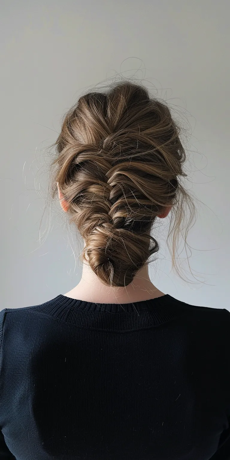 hairstyles for thin hair French twist, Updo, braid, Waterfall braids, Chignon