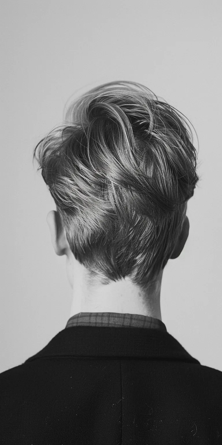 haircuts for straight hair Asymmetric cut, Short brush Chignon, Pompadour, Tonsure