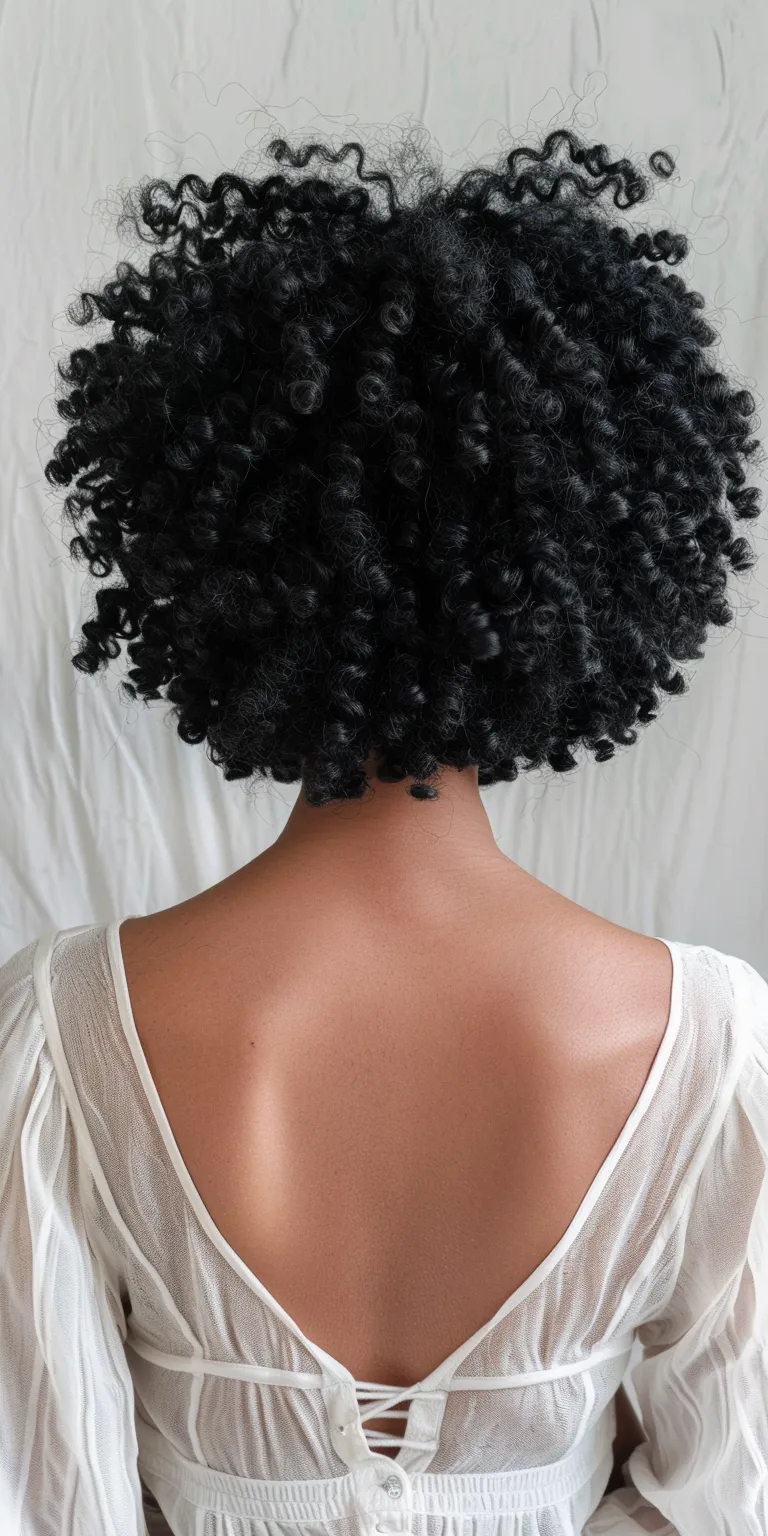 curly crochet hair styles Kinky hair, Afro puffs, Digital perm, Jheri curl, Asymmetric cut