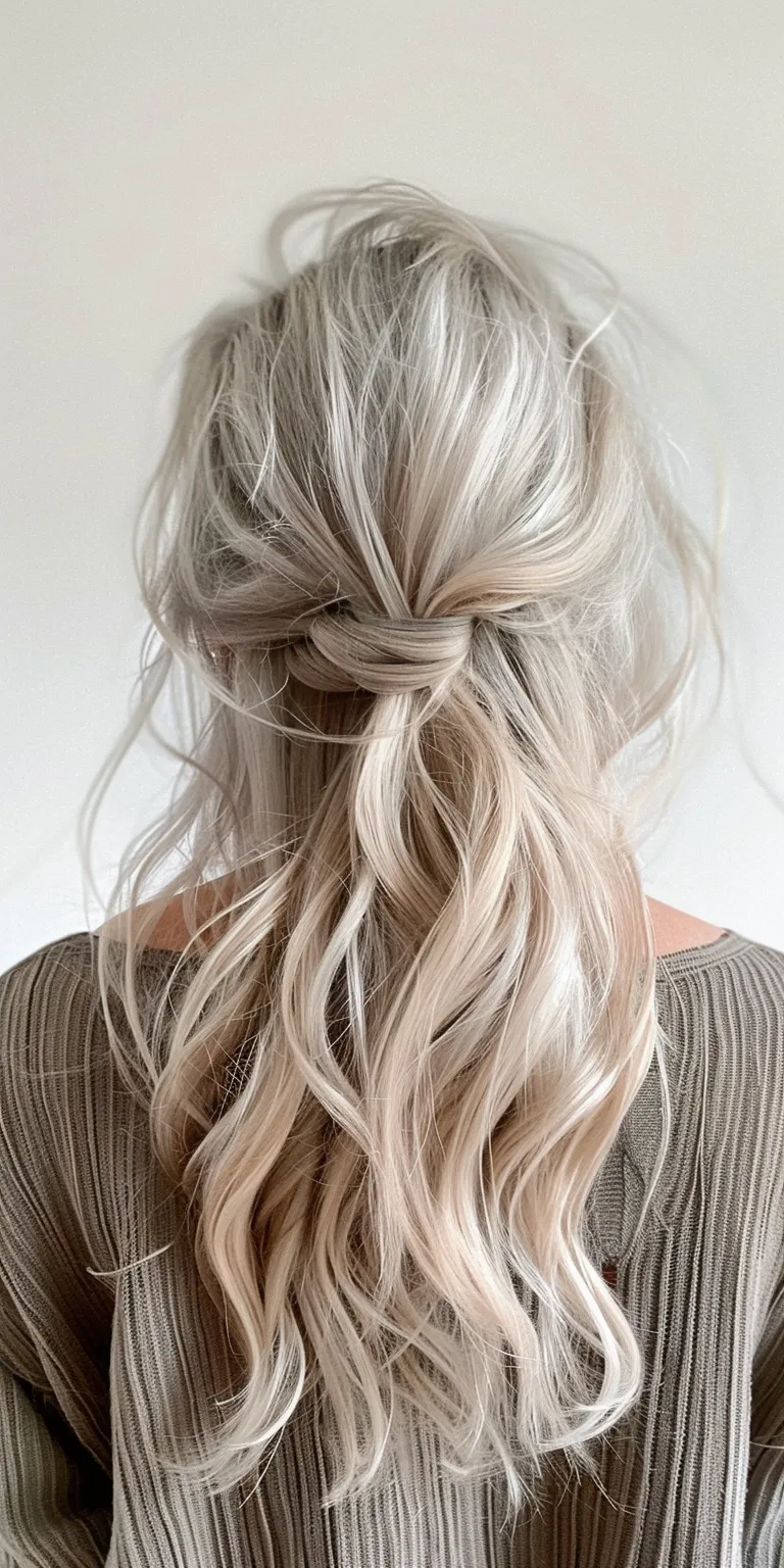 hairstyles for fine hair Waterfall braids, Updo, Layered hair, Boho Chignon