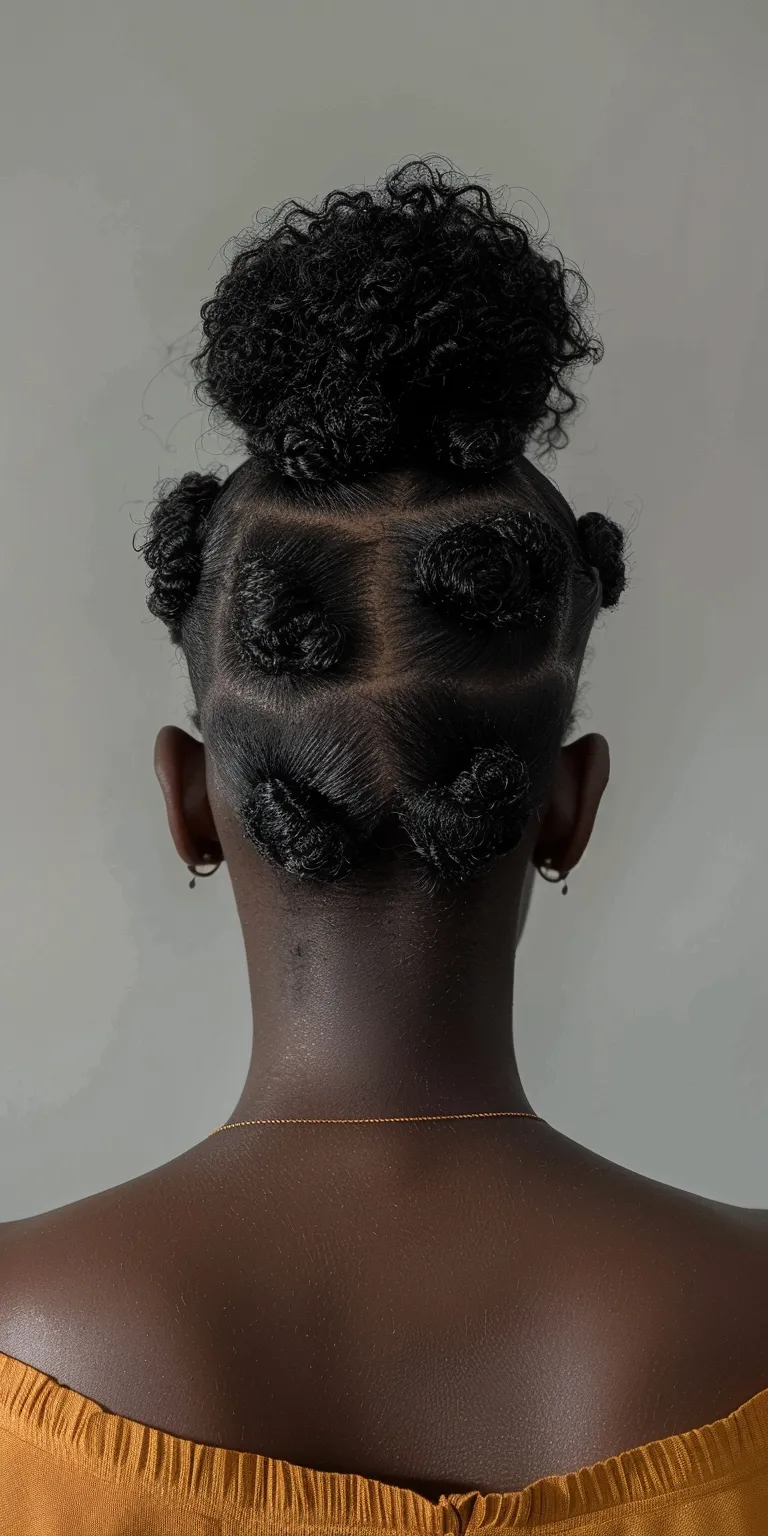 natural hair styles French twist, Kinky hair, Updo, Finger wave, Afro puffs