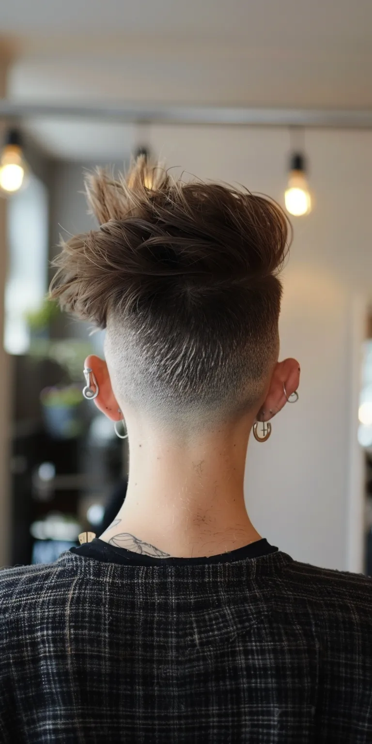 skin fade haircuts Pompadour, Mohawk, Asymmetric cut, Short brush Professional cut