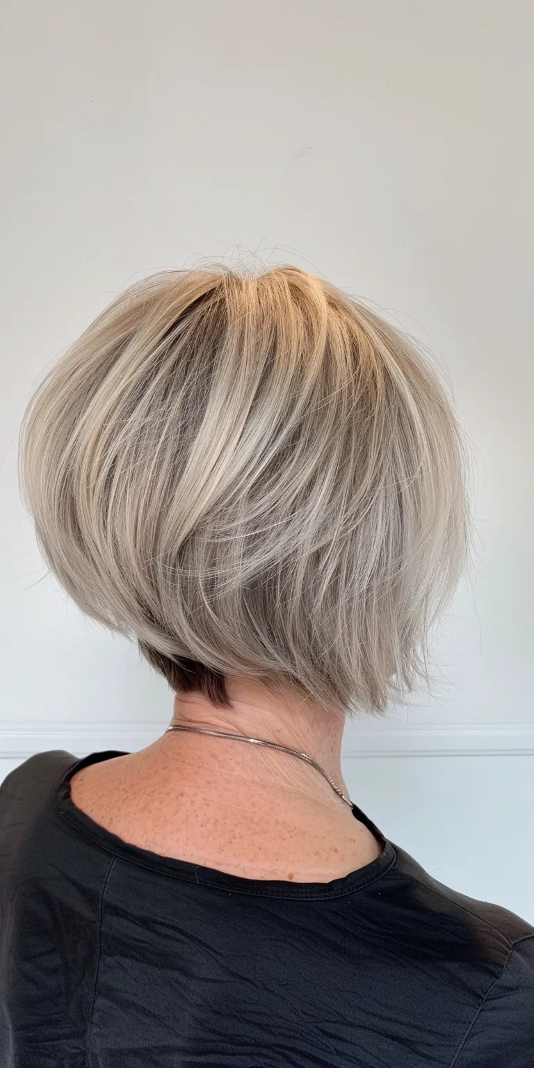 layered bob haircuts Short brush cut, Asymmetric Professional Pixie Digital perm