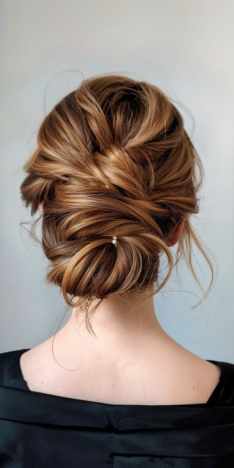 hair clip styles Updo, Chignon, French twist, Ballerina bun, Waterfall braids