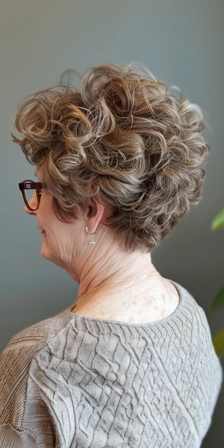 short hairstyles for over 50 with glasses Digital perm, Updo, Layered hair, Short brush cut, Pompadour