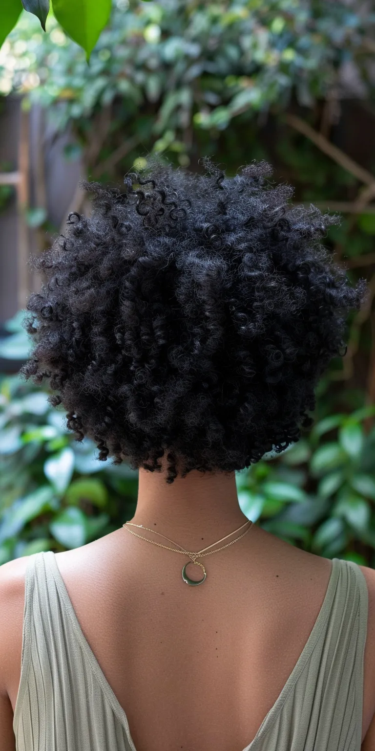 short afro hairstyles Kinky hair, Afro puffs, Digital perm, Jheri curl, Asymmetric cut