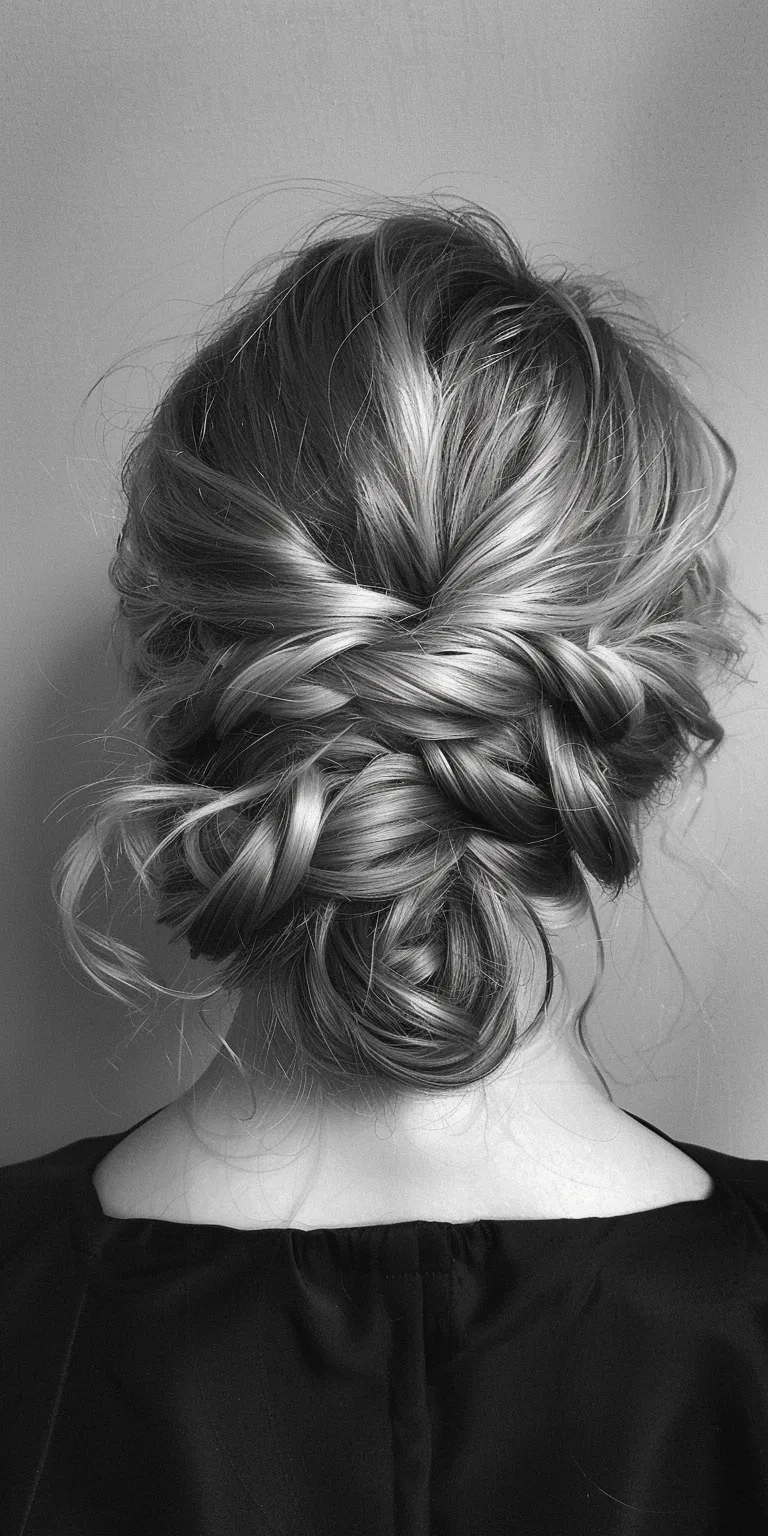 hair styles for thick French braid, Chignon, Waterfall braids, Milkmaid Updo