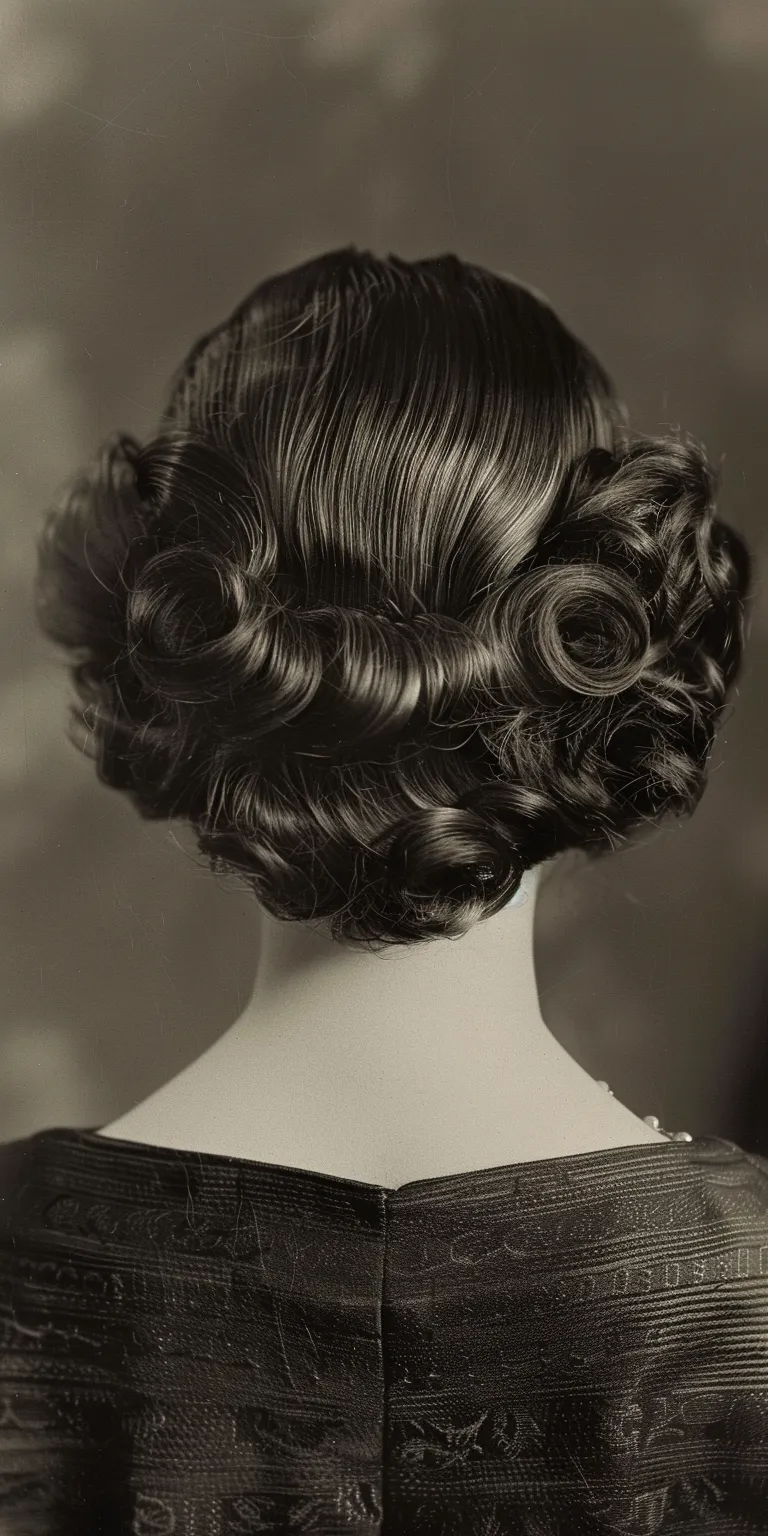 1930s hairstyles Finger wave, Chignon, Updo, Milkmaid braid, Bouffant