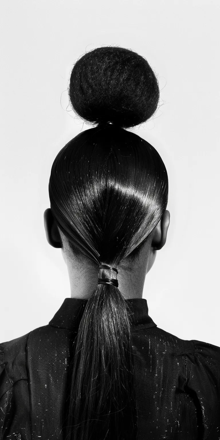 bubble ponytail Chignon, Japanese women's hairstyles, French twist, Updo, Ballerina bun