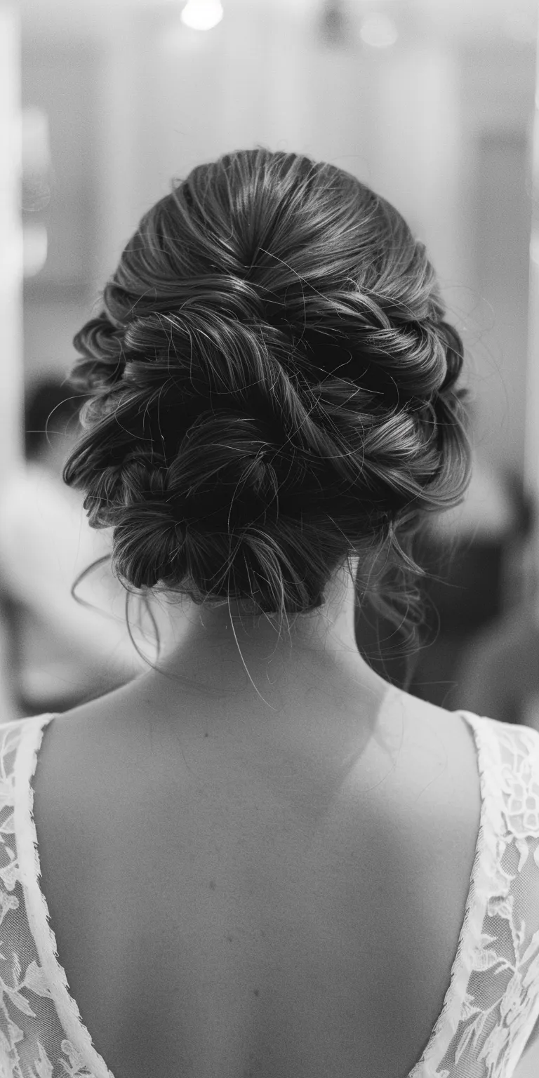 wedding guest hairstyles Chignon, Updo, Milkmaid braid, Waterfall braids, French braid