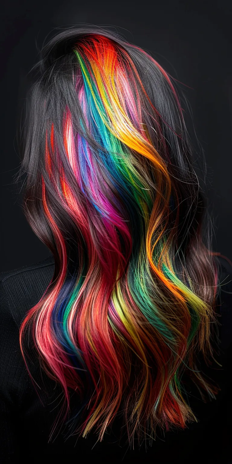 hair styles and colors Layered hair, Feathered Mermaid Digital perm, Asymmetric cut