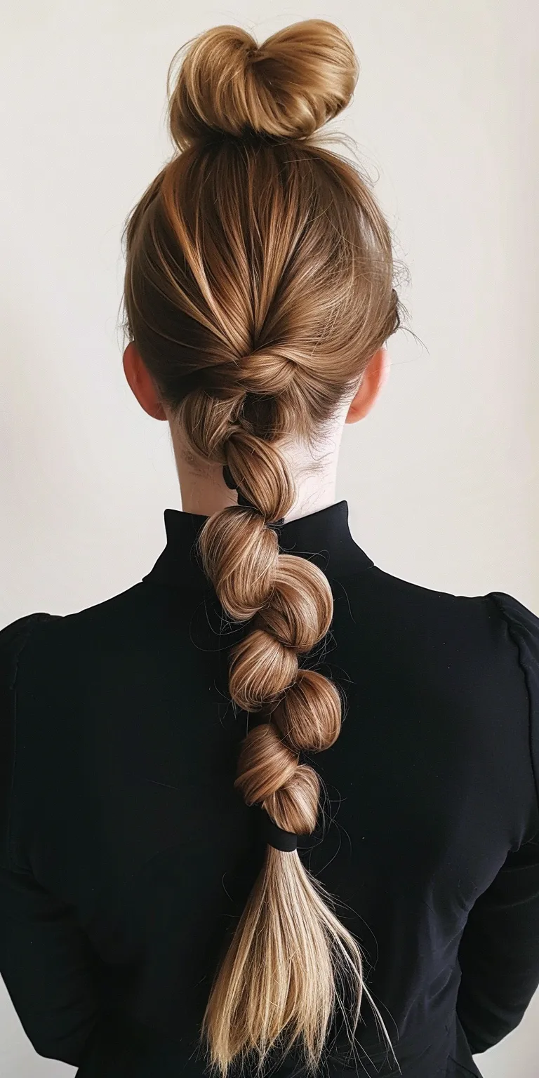 bubble ponytail French twist, braid, Updo, Milkmaid Braid