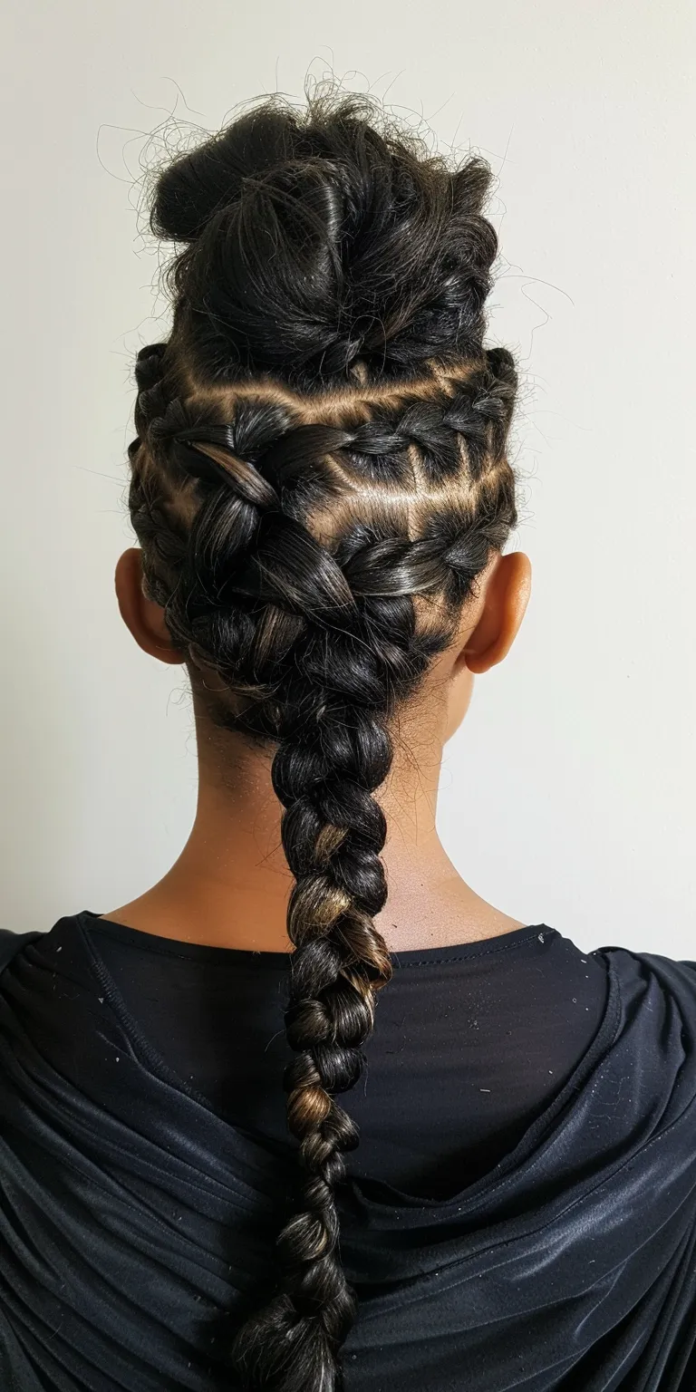 mohawk braids French twist, Waterfall braids, braid, Hair twists, Milkmaid braid