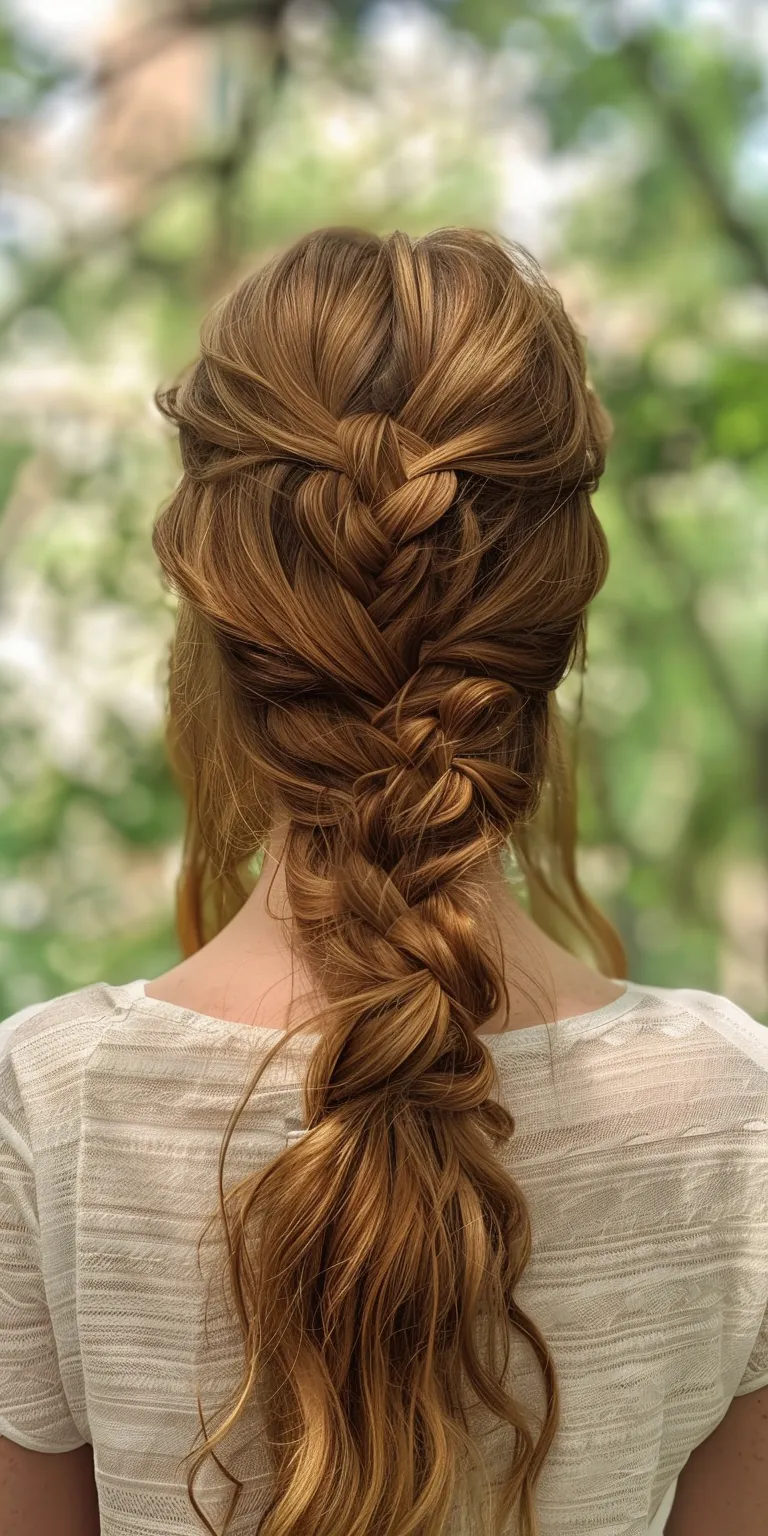 western hairstyle French braid, Braid, Waterfall braids, Milkmaid Updo