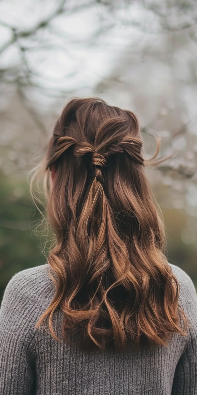 cute hairstyles for shoulder length hair Boho braids, Milkmaid braid, Waterfall Updo, Braid