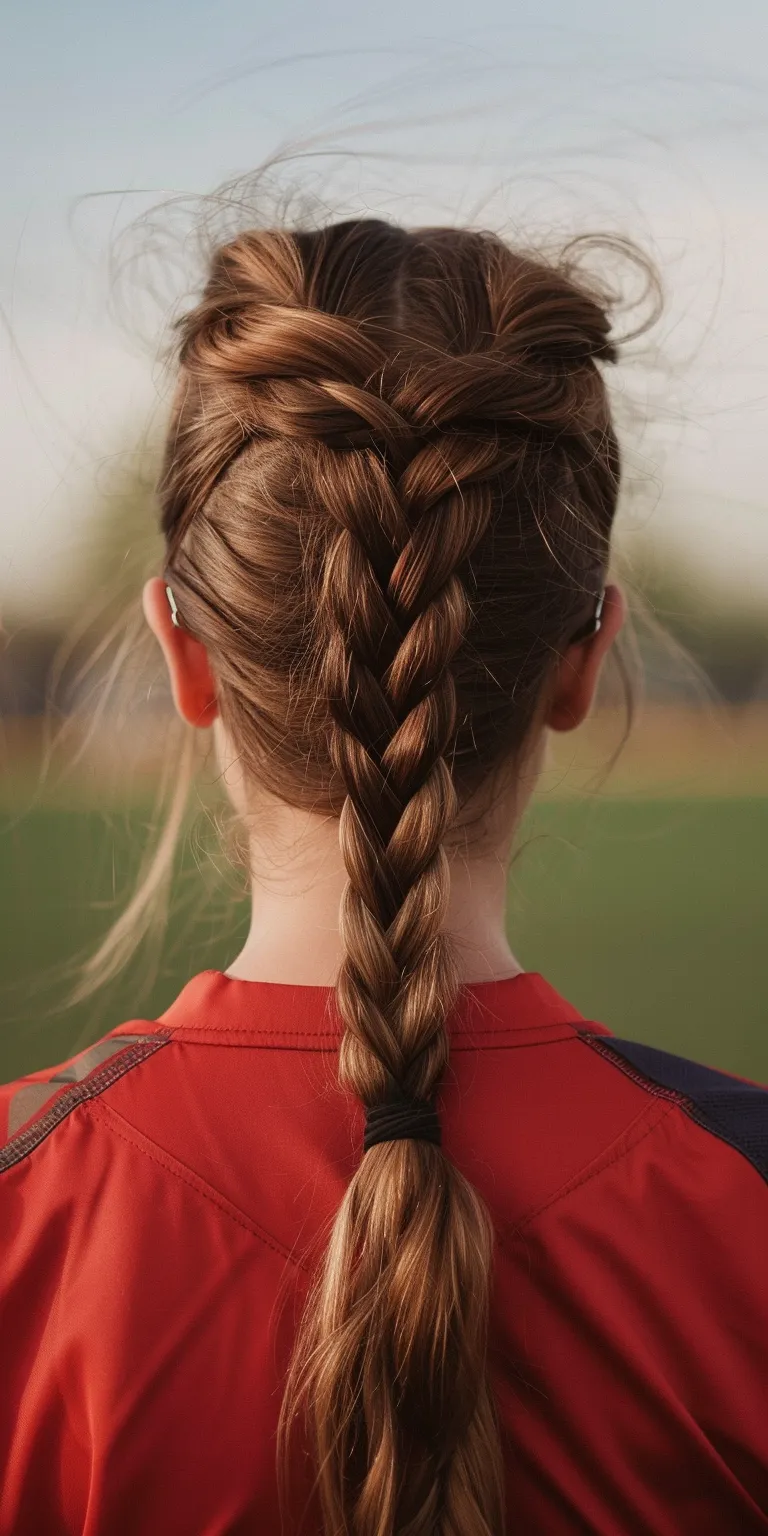 softball hairstyles Braid, French braid, twist, Pigtail, Waterfall braids