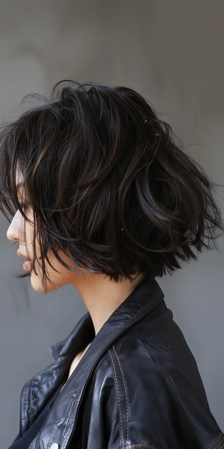 layered bob haircuts Asymmetric cut, Japanese women's hairstyles, Layered hair, Bob Short brush cut