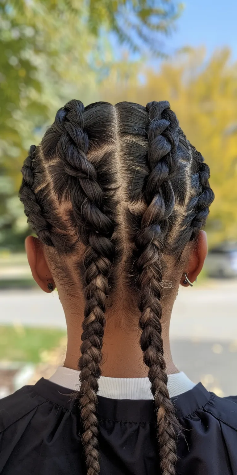 knotless goddess braids Waterfall braids, French twist, braid, Boho Hair twists