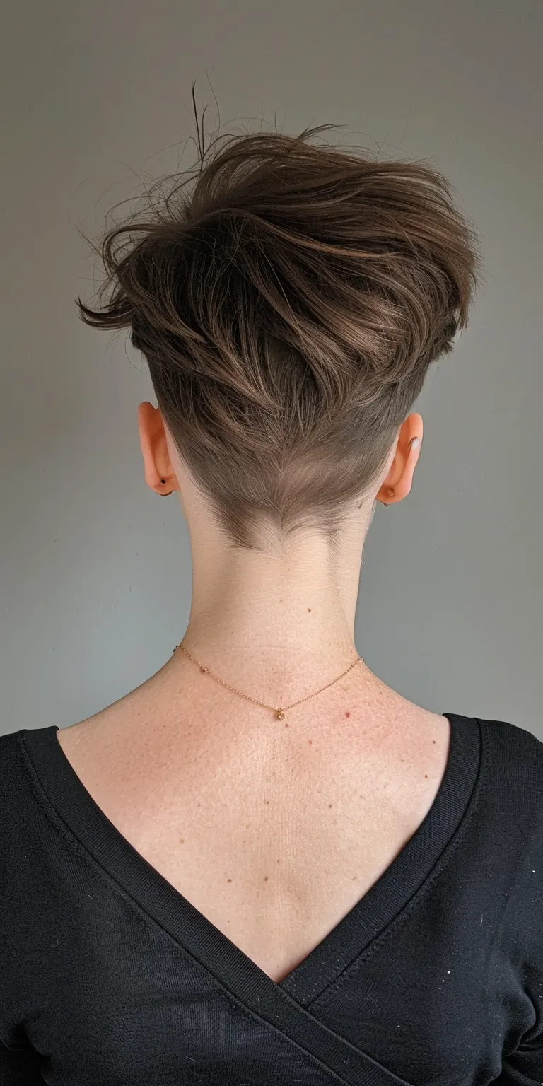 short pixie haircuts Asymmetric cut, Short brush Pompadour, French twist, Butterfly haircut