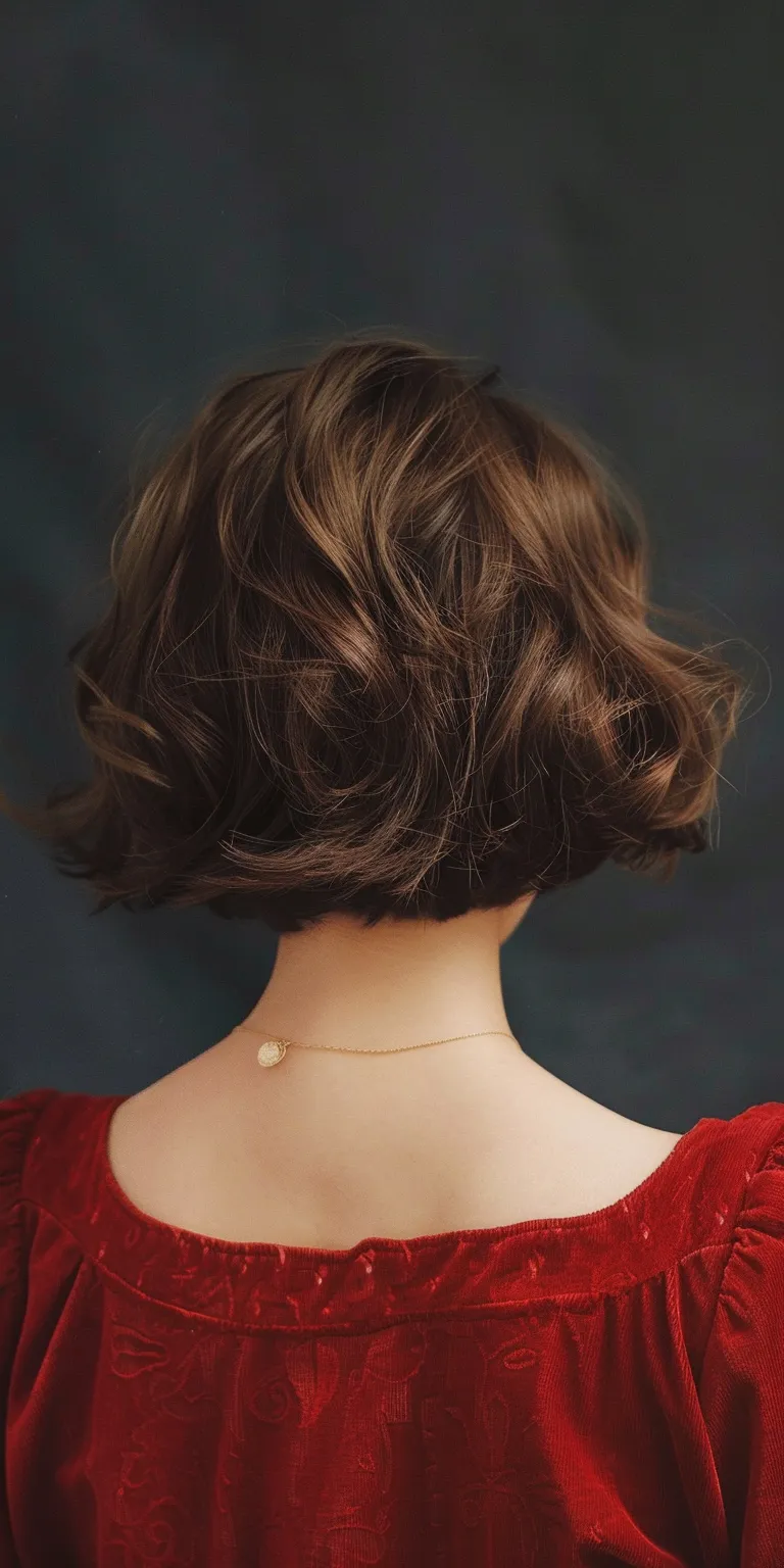 short wavy haircuts Historical Christian hairstyles, Digital perm, Asymmetric cut, Chignon, Butterfly haircut