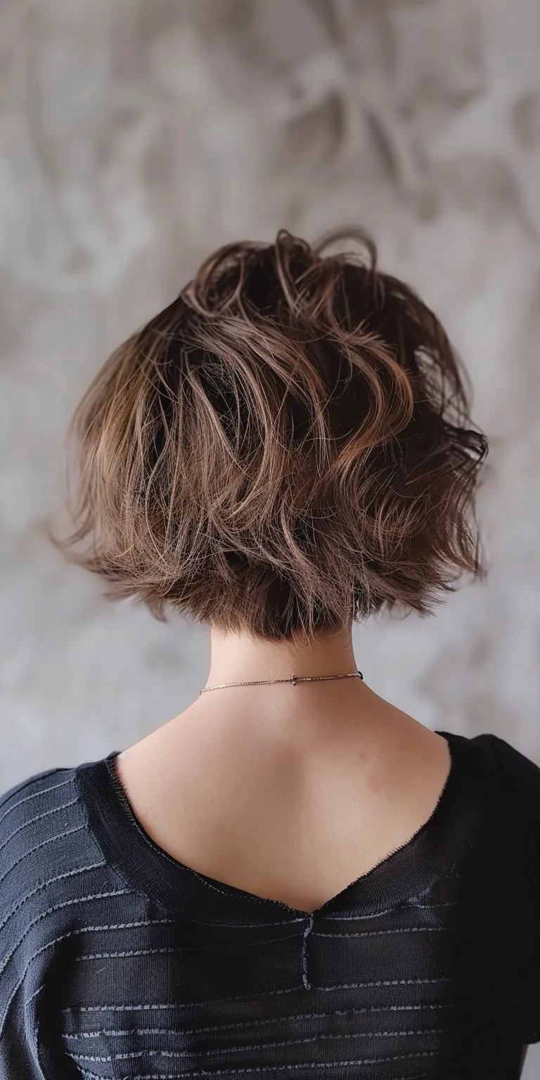 short shag haircuts for women Asymmetric cut, Layered hair, Chignon, Short brush Butterfly haircut