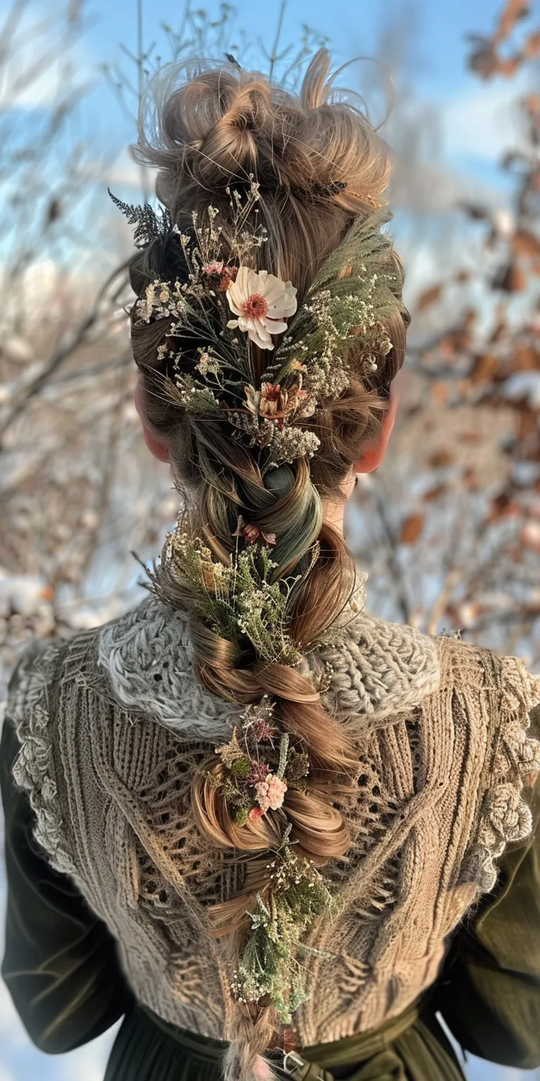 fairy hairstyles Boho braids, Updo, Milkmaid braid, Layered hair, Digital perm