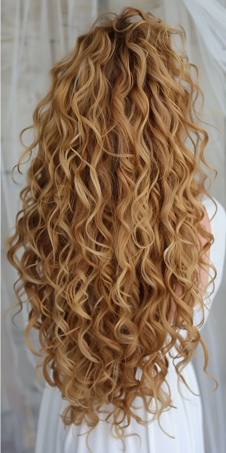 curly hairstyles for long hair Ringlets, Curly hair, Digital perm, Layered Hair crimping