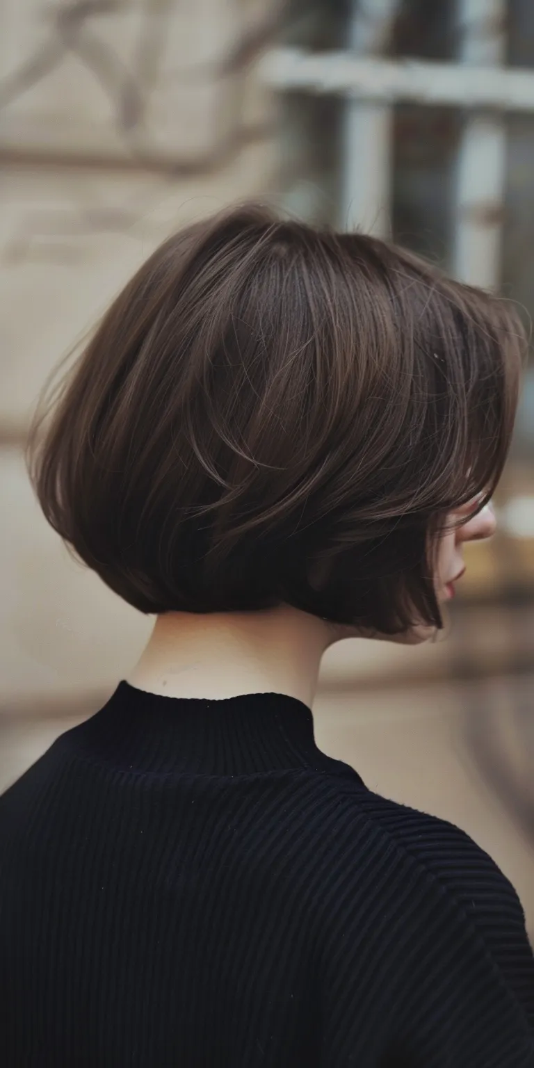 short haircuts for round faces Asymmetric cut, Bob Chignon, Layered hair, Japanese women's hairstyles