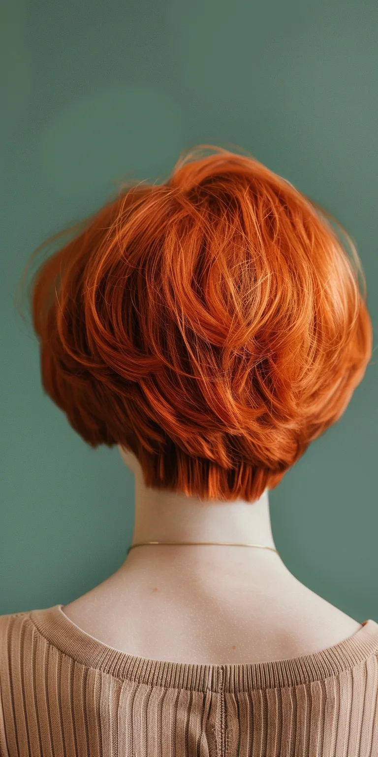 short red hair styles Asymmetric cut, Bouffant, Pompadour, Pixie Chignon