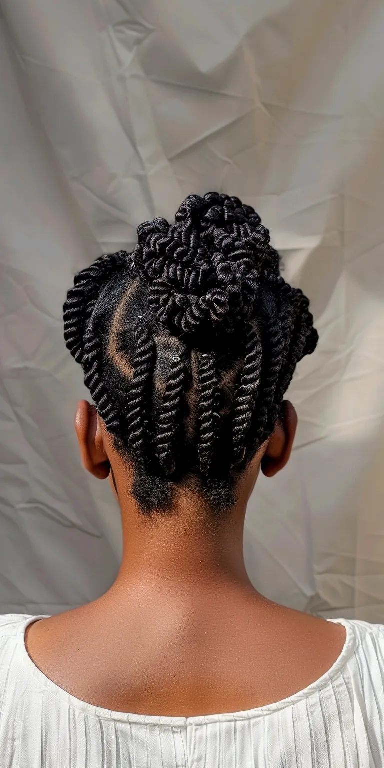 flat twist hairstyles Hair twists, French twist, Crochet braids, Waterfall Finger wave