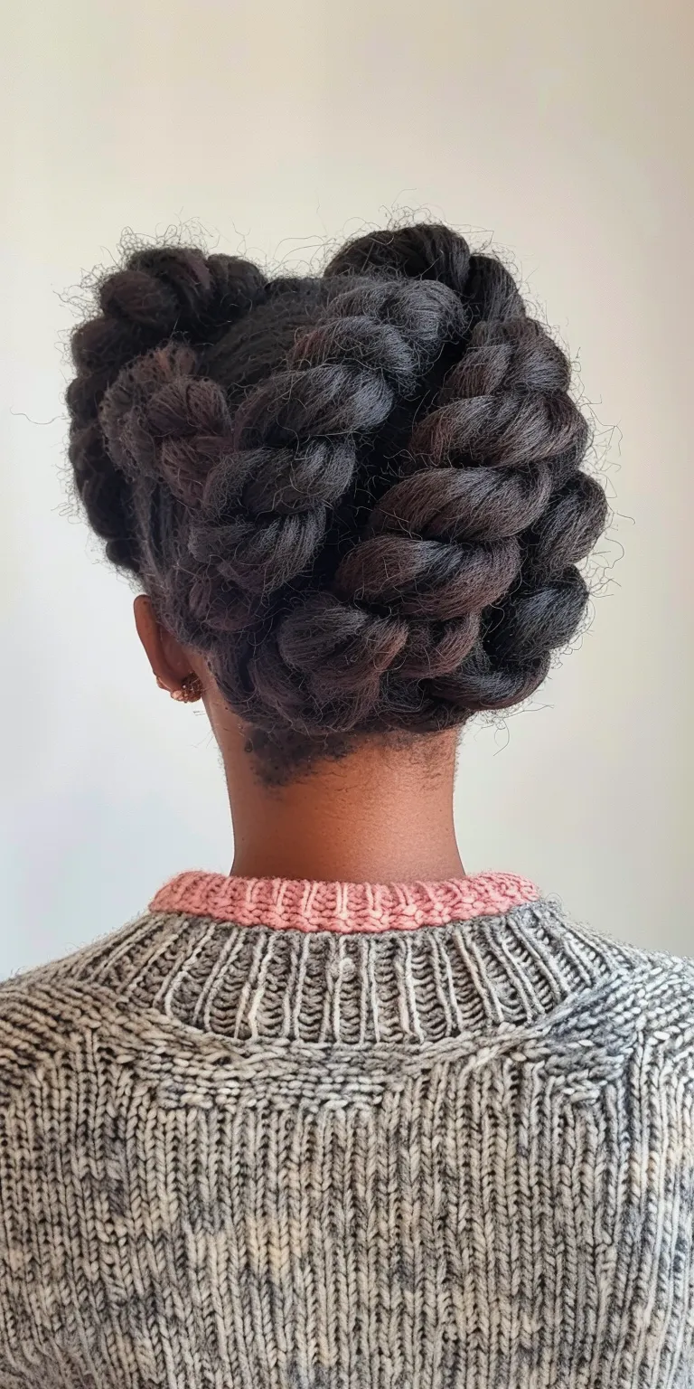 crochet hair styles French twist, Updo, Waterfall braids, Milkmaid braid, Digital perm