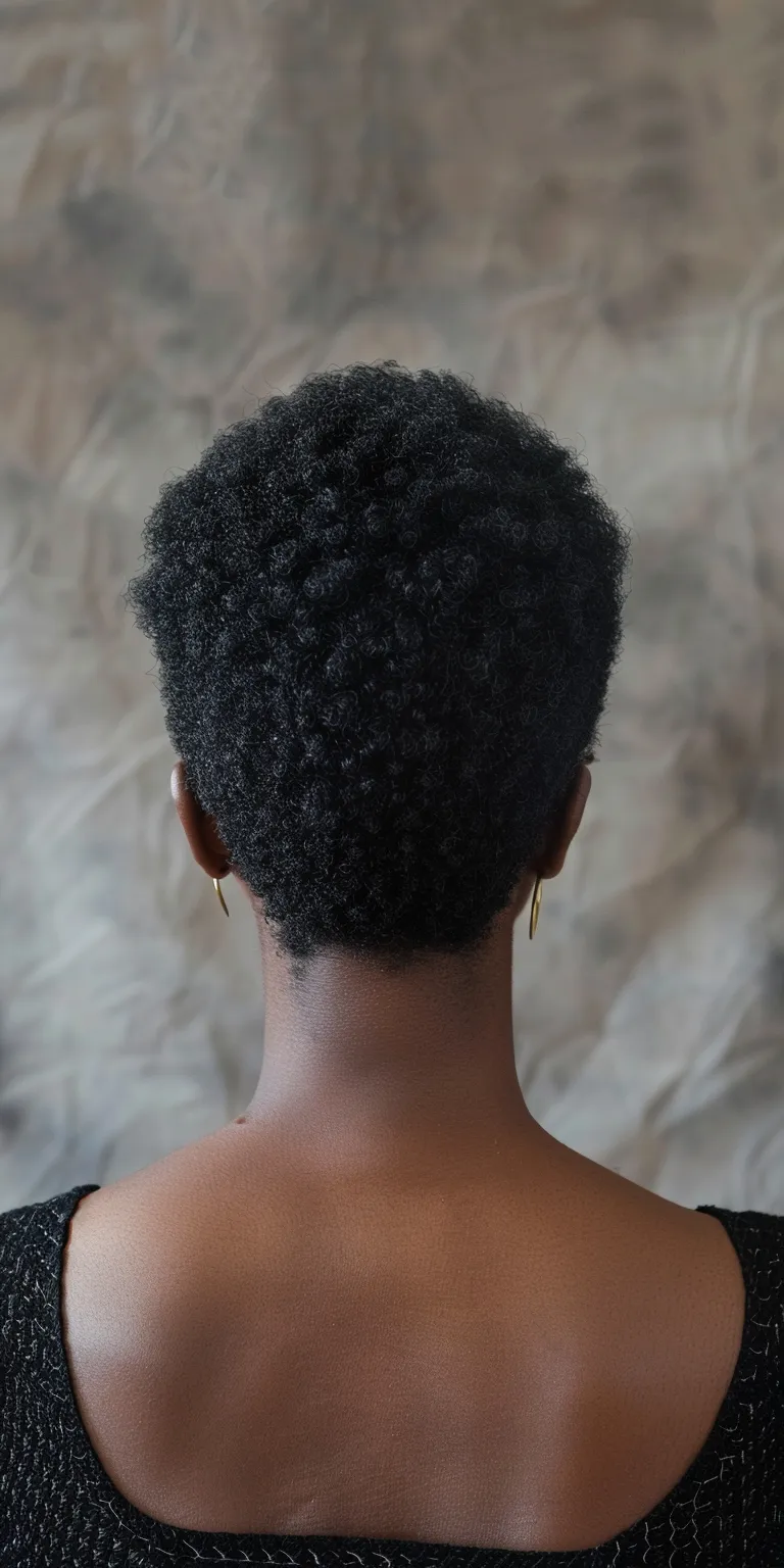 short thin hairstyles Afro puffs, Kinky hair, Pompadour, Digital perm, Asymmetric cut