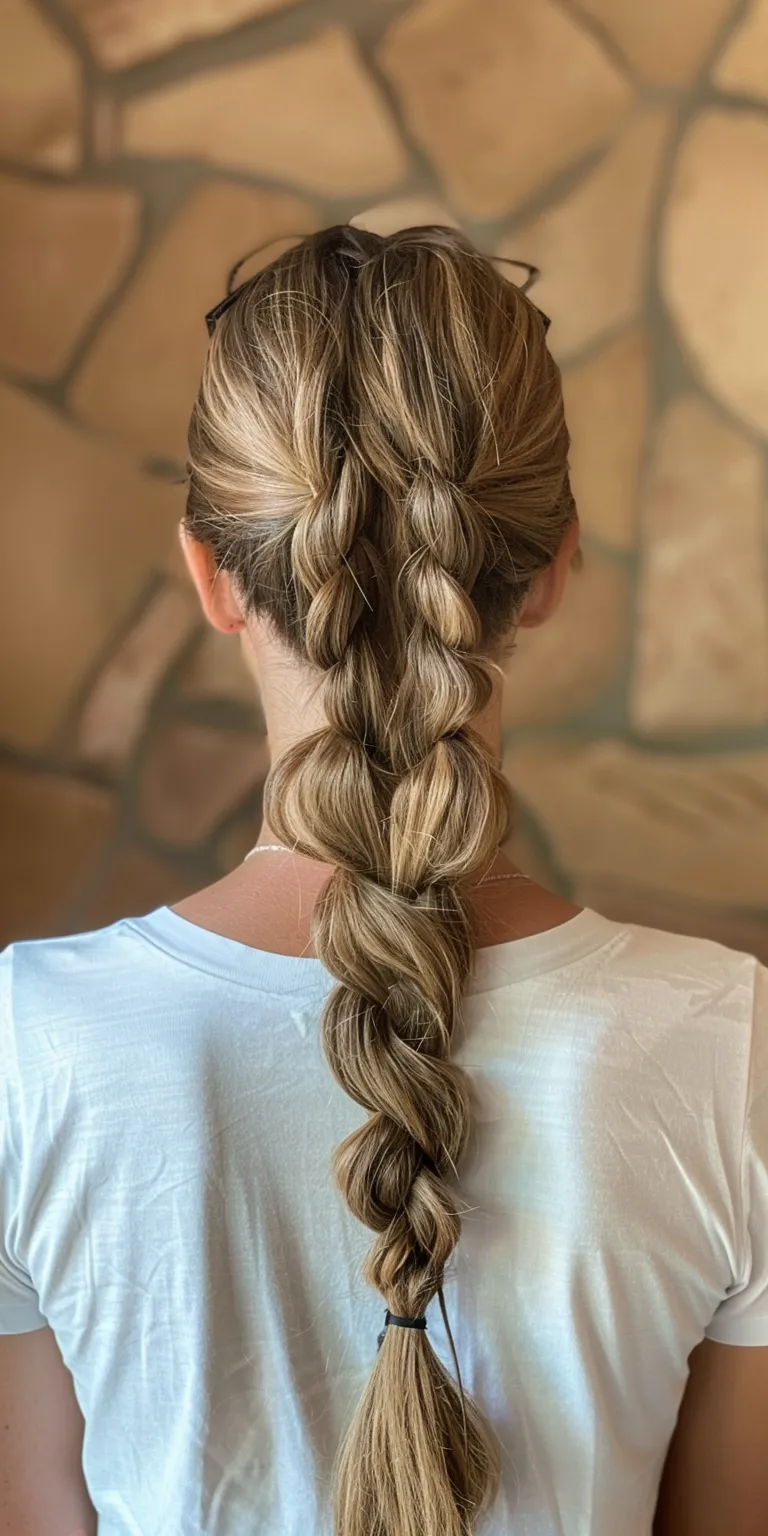 braided up ponytail Waterfall braids, French braid, Braid, Boho Milkmaid braid