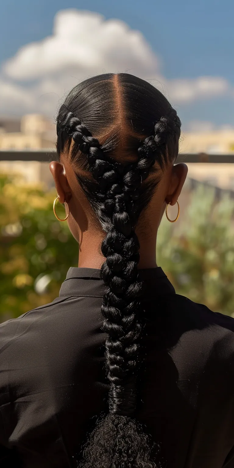 braid ponytail hairstyles French twist, Hair twists, Waterfall braids, Cornrows