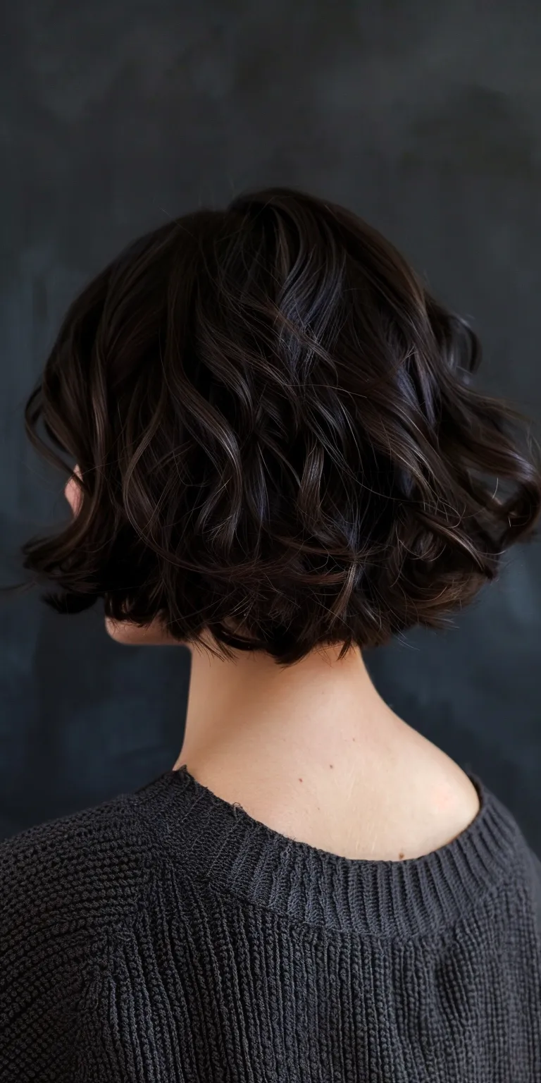 low maintenance haircuts thick hair Asymmetric cut, Digital perm, Bob Layered hair, Professional cut