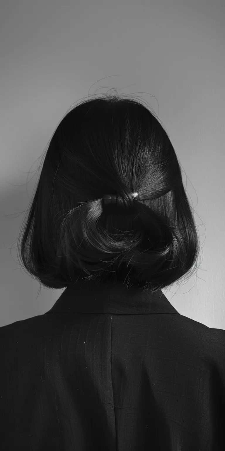 korean hair style Chignon, Updo, Japanese women's hairstyles, Asymmetric cut, French twist