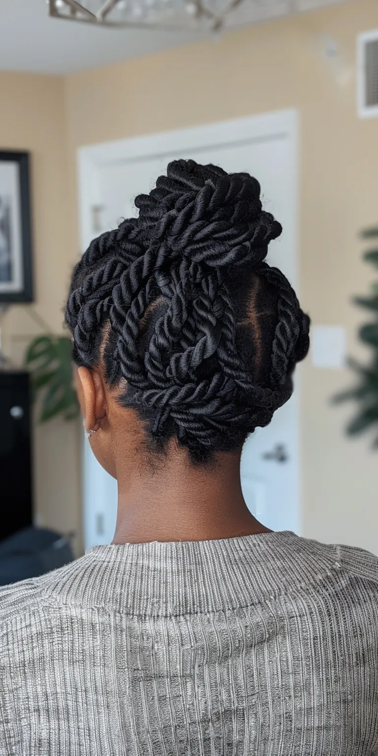 loc and twist gel Waterfall braids, Hair twists, French twist, Crochet Boho braids