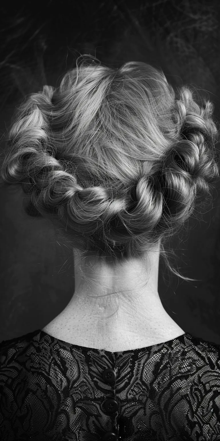 old lady hairstyles Milkmaid braid, Chignon, Updo, Historical Christian hairstyles, French braid