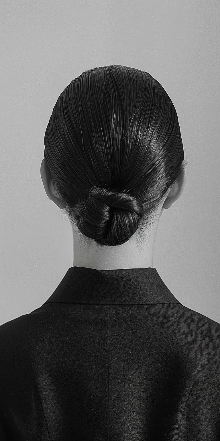 slick back hairstyle Chignon, French twist, Updo, Asymmetric cut, Ballerina bun