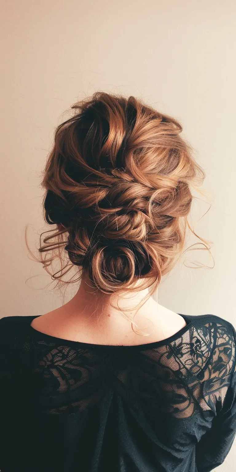 cute updo hairstyles Updo, Chignon, Milkmaid braid, Ballerina bun, Waterfall braids