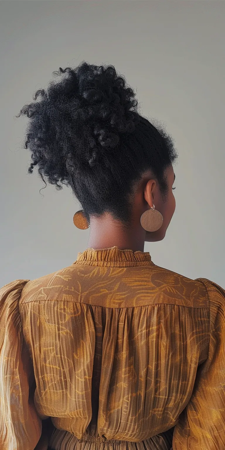 cute natural hairstyles Afro puffs, Kinky hair, Pompadour, Updo, Asymmetric cut