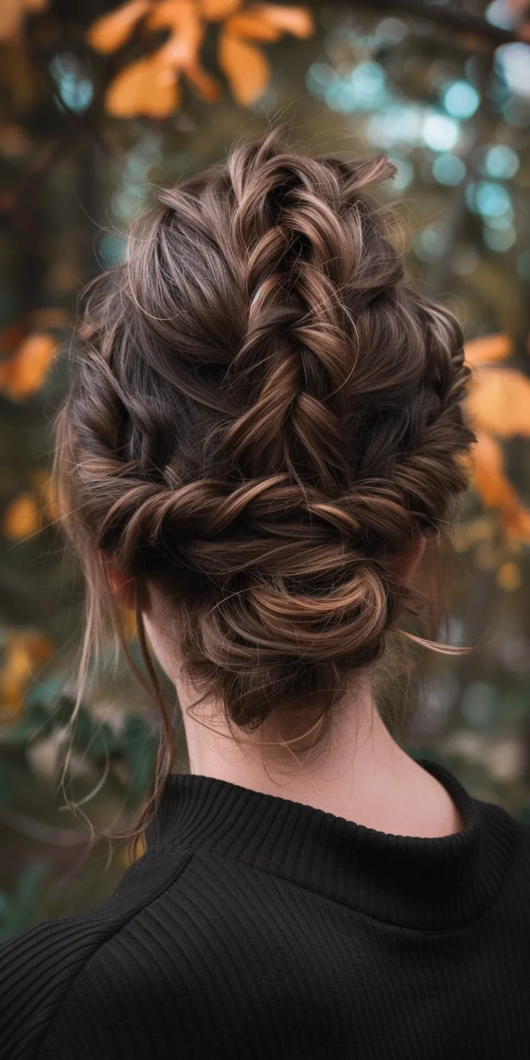 different types of hairstyles Updo, Chignon, French twist, braid, Milkmaid braid