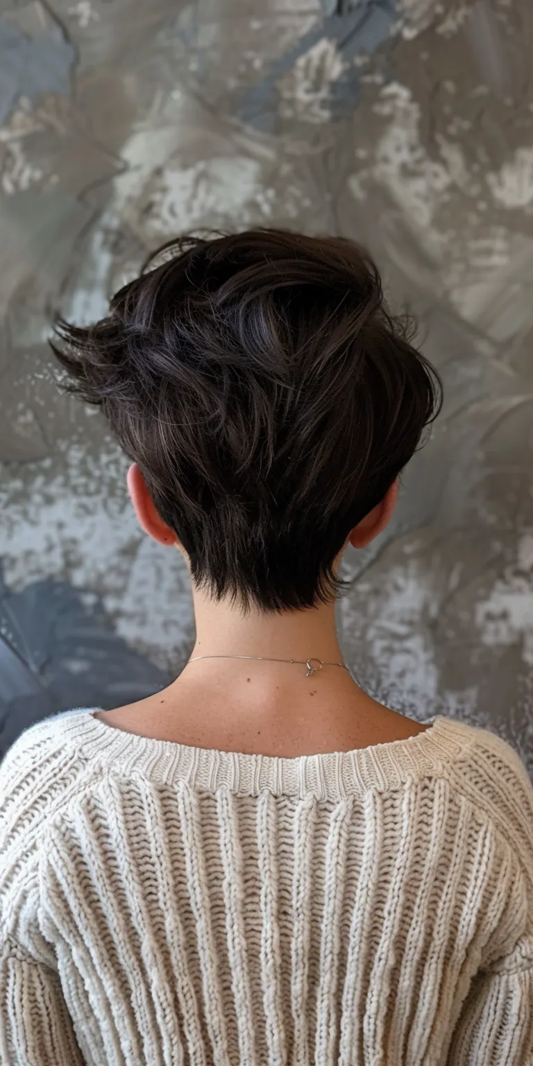 ideas for short hair styles Asymmetric cut, Updo, Chignon, Short brush Pixie cut