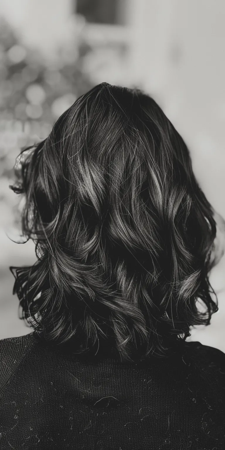 medium haircuts Ringlets, Layered hair, Kiss curl, Curly Asymmetric cut