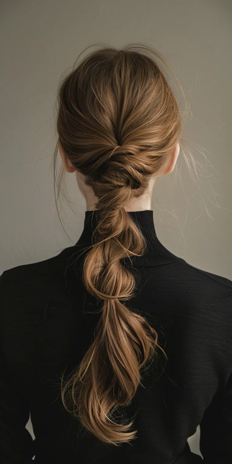 half ponytail French twist, Chignon, braid, Updo, Braid