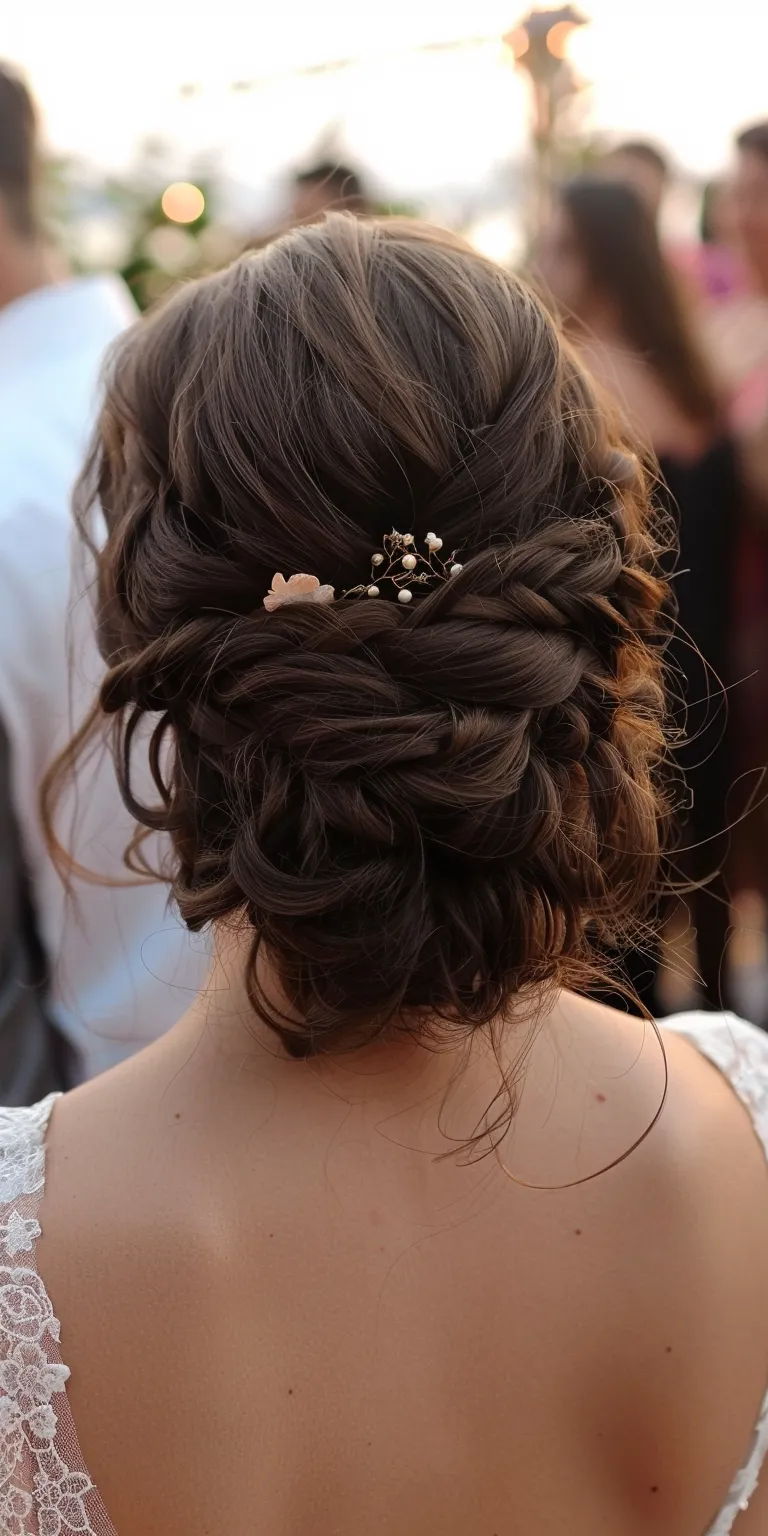 bridesmaid hairstyles Updo, Chignon, Milkmaid braid, French Braid