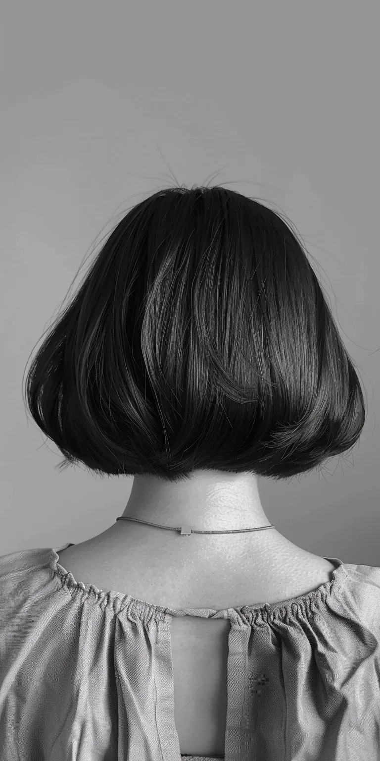 short hairstyles with bangs Asymmetric cut, Bob Chignon, Short brush Butterfly haircut