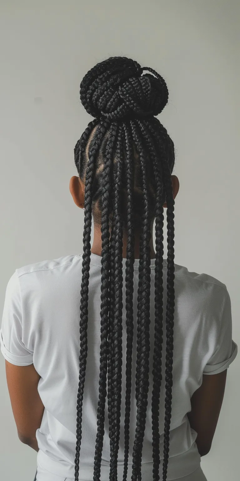 jumbo knotless box braids Hair twists, Crochet braids, Waterfall Cornrows, French twist