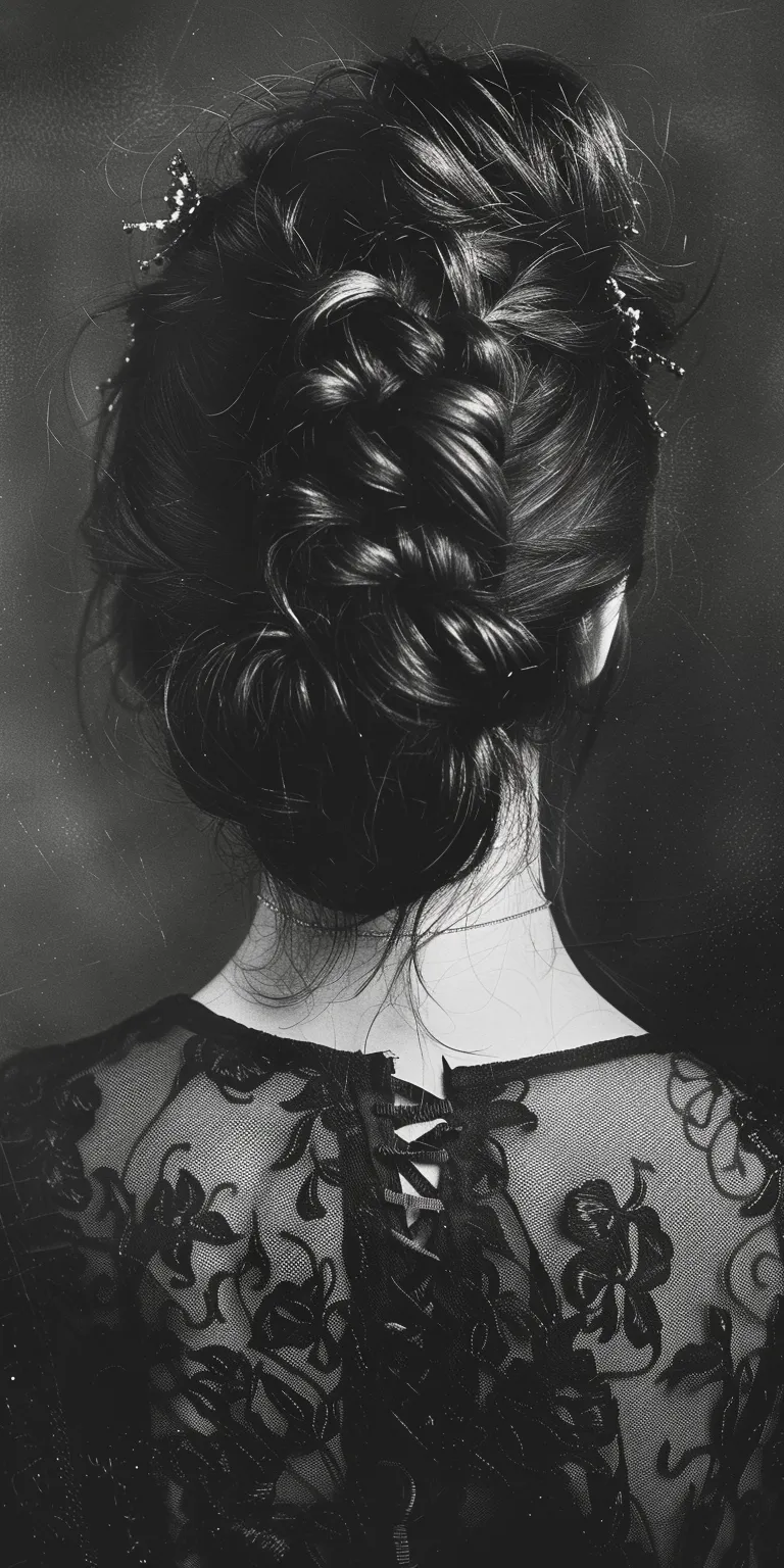 goth hairstyles Chignon, Updo, French braid, Milkmaid Braid