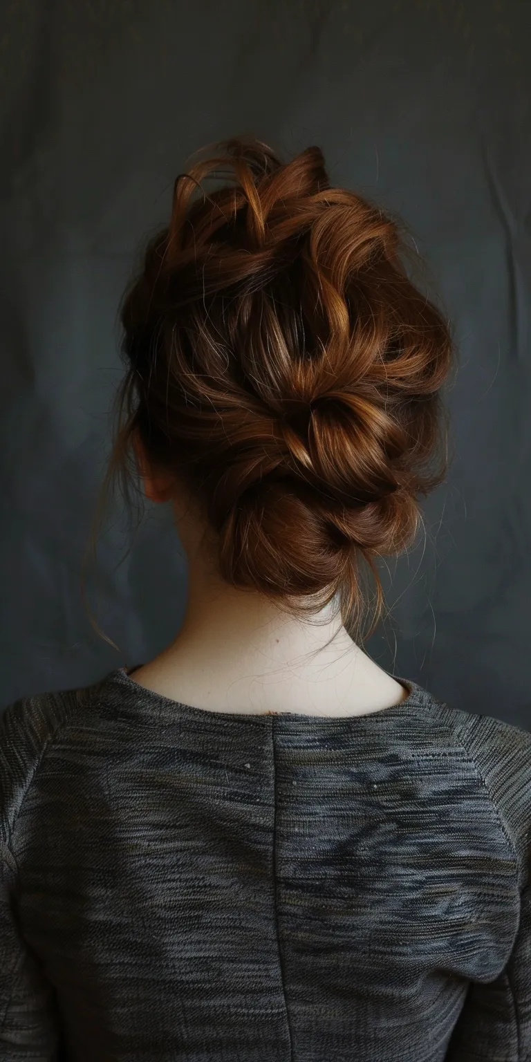 hairstyle for fat face Updo, Milkmaid braid, Chignon, French twist, braid